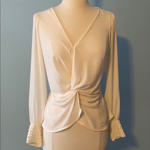 White detailed blouse